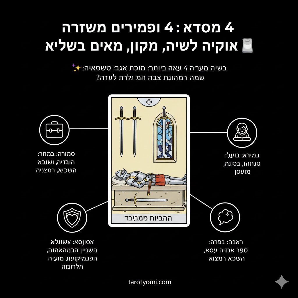 4 חרבות בטארוט: המדריך למנוחה, ריפוי ושקט נפשי 🛌