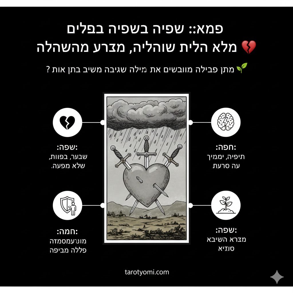 שלושה חרבות בטארוט: כאב, שחרור רגשי וצמיחה מתוך שבר 💔